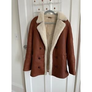 Mango 100% real genuine shearling leather sheepskin sherpa jacket